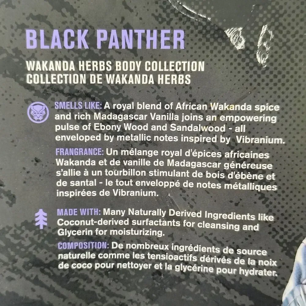 Every Man Jack Marvel Black Panther Body Wash 2in1Shampoo Deodorant Gift Set NEW